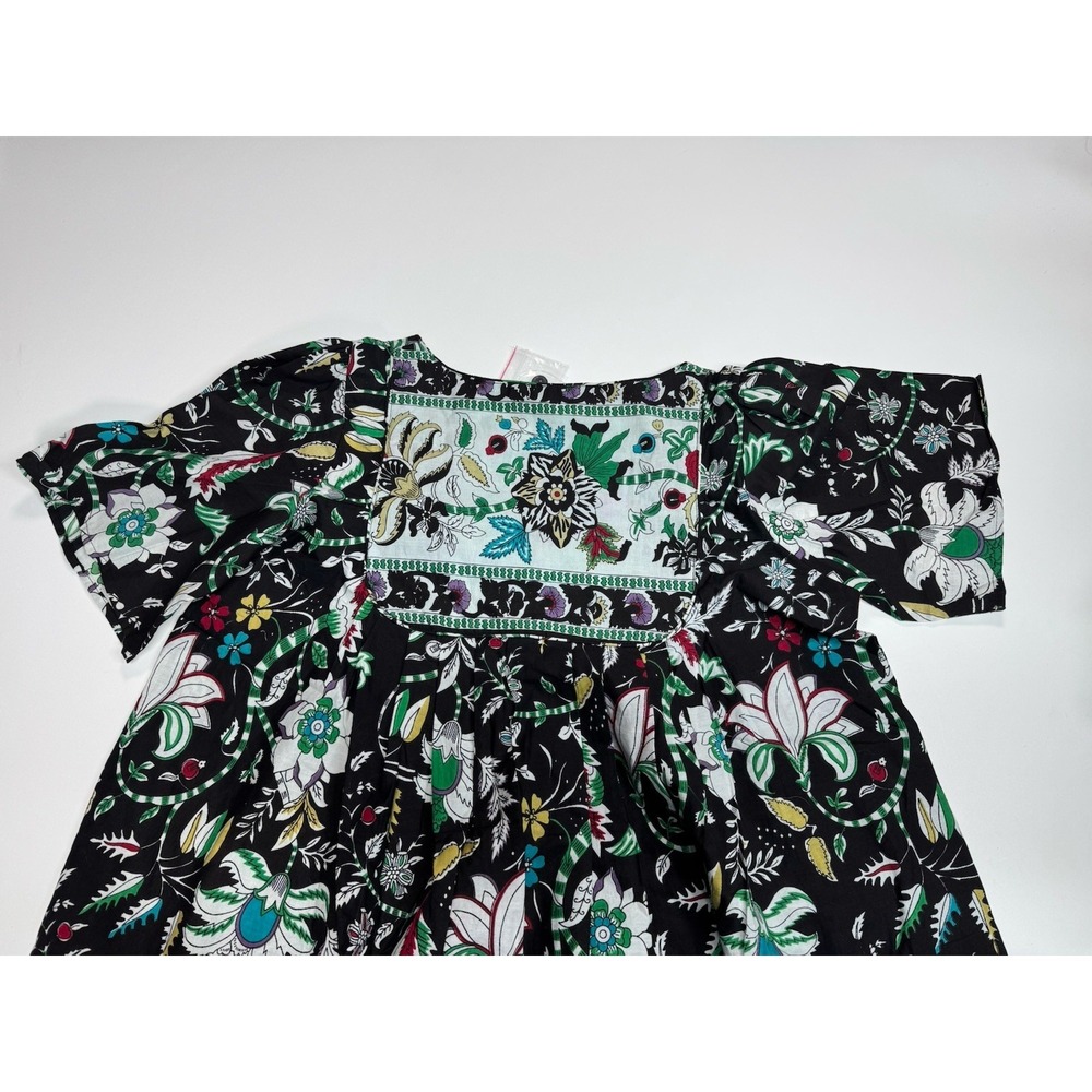 New Only Necessities Muumuu Maxi Dress Womens M (14-16)Black Boho Floral - Picture 9 of 9